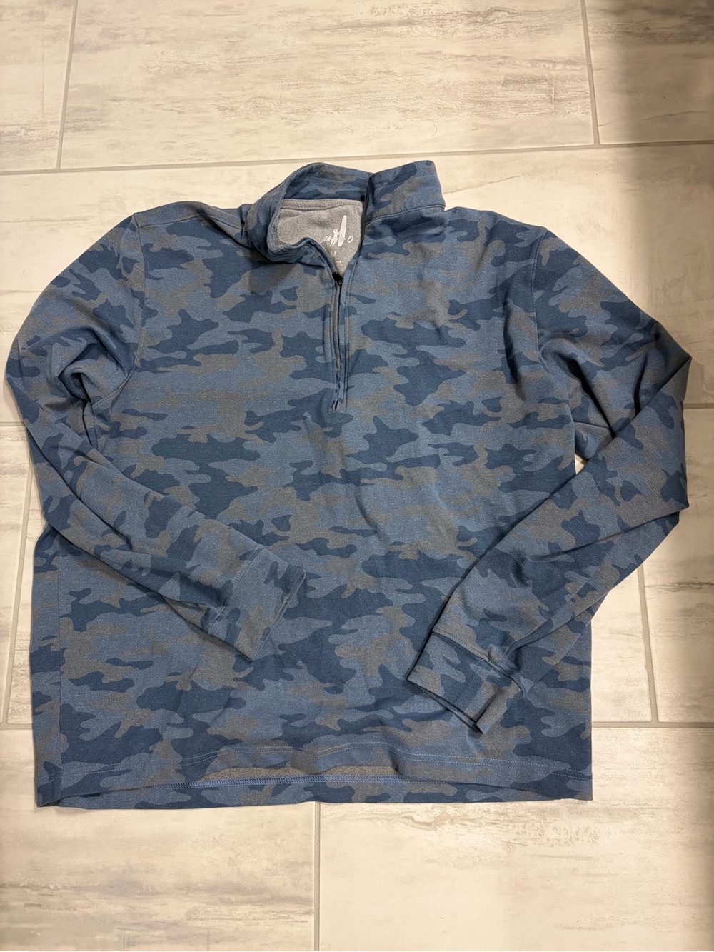 johnnie-O Blue Camo Quarter-Zip Pullover